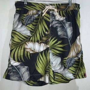 Tommy Bahama Relax Tropical Floral Trunks Sz L botanical print